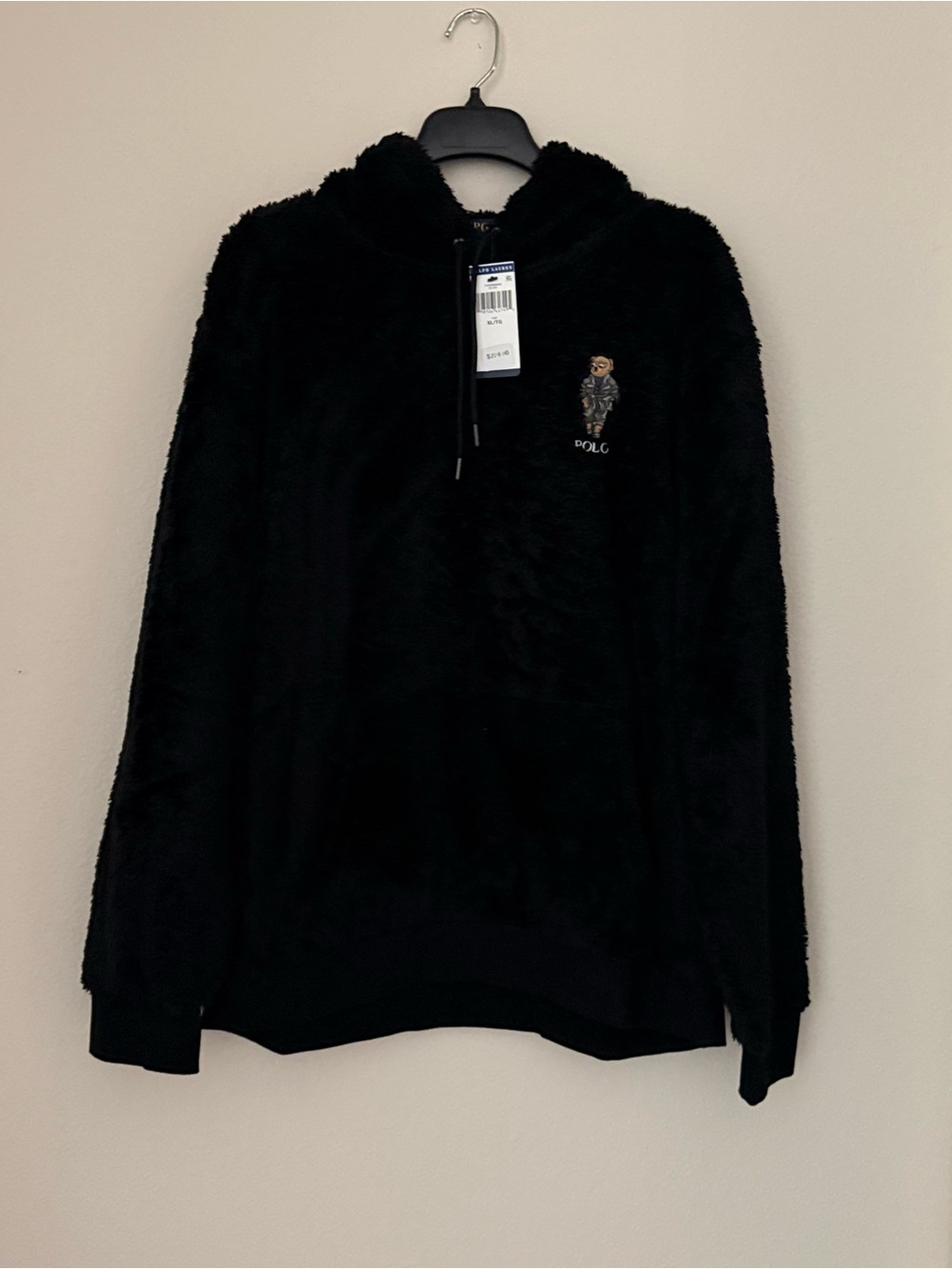 Polo by Ralph Lauren Black Plush Bear Hoodie - Picture 2 of 4